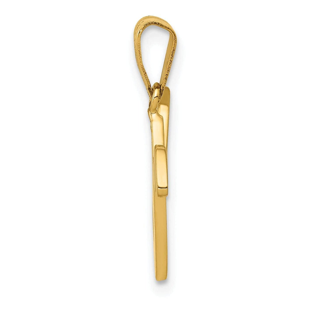 Lovely Rita's Pendants & Charms 14K Yellow Gold Medium Size Script Design Letter V Initial Pendant