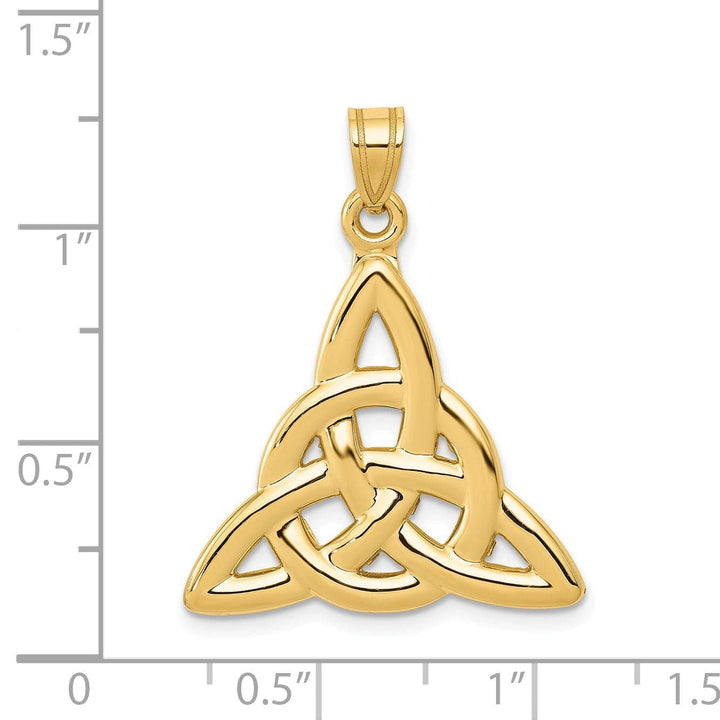 Lovely Rita's Pendants & Charms 14k Yellow Gold Mens Trinity Knot Design Charm Pendant