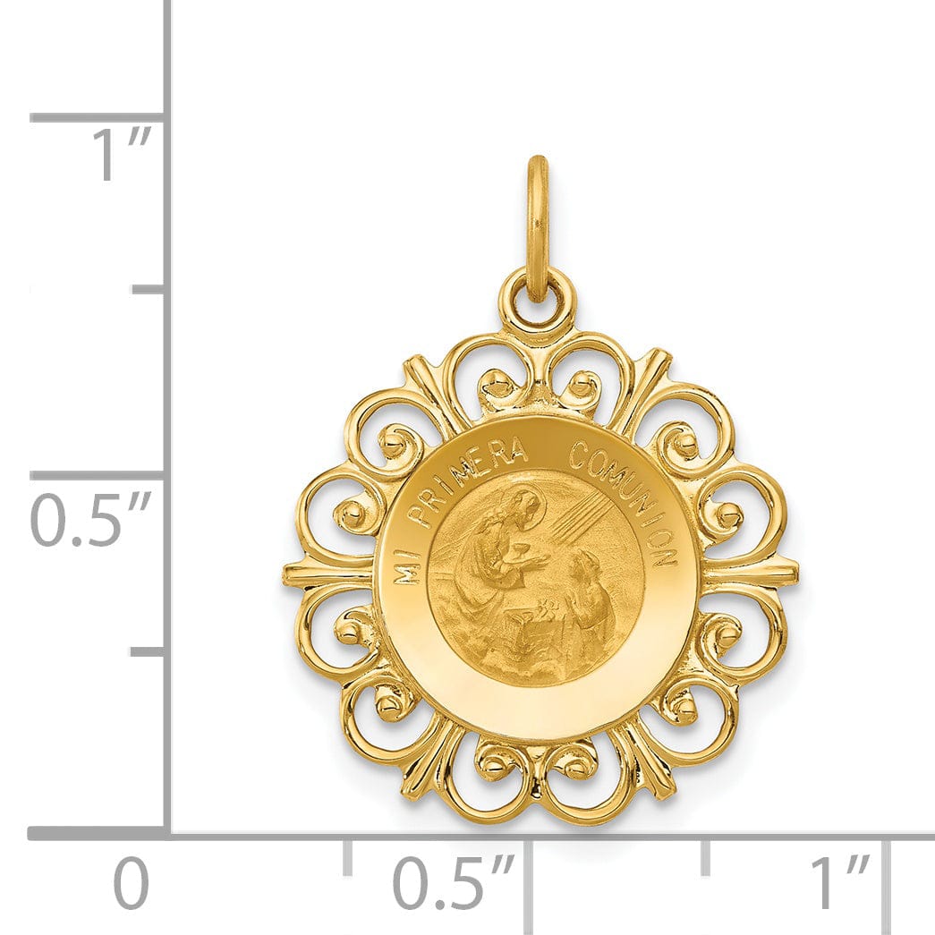 Lovely Rita's Pendants & Charms 14k Yellow Gold Mi Primera Spanish 1-st Communion Medal Pendant