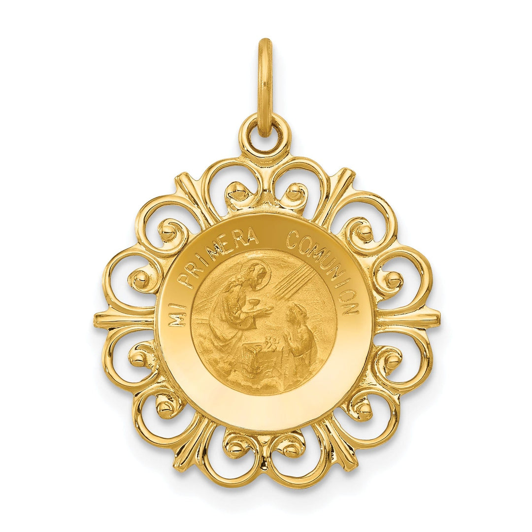 Lovely Rita's Pendants & Charms 14k Yellow Gold Mi Primera Spanish 1-st Communion Medal Pendant