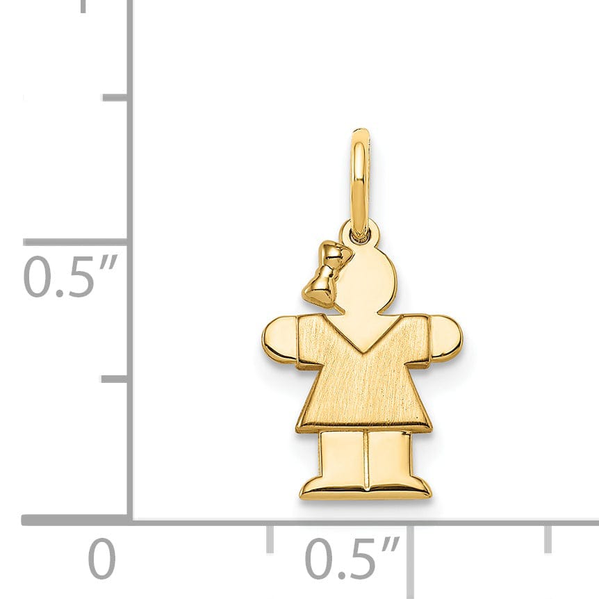 Lovely Rita's Pendants & Charms 14k Yellow Gold Mini Girl With Bow Hugs Charm