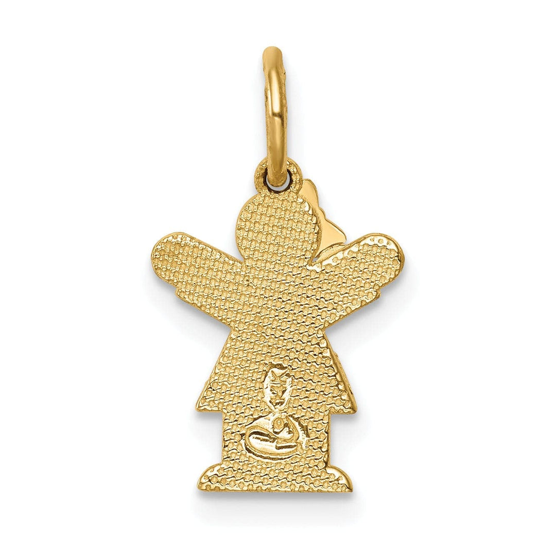 Lovely Rita's Pendants & Charms 14k Yellow Gold Mini Girl With Bow Love Charm