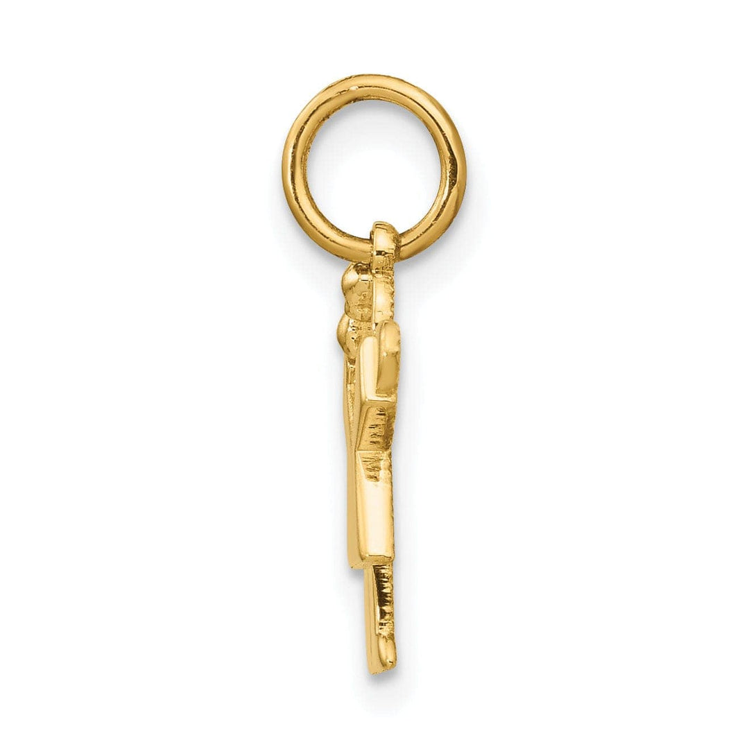 Lovely Rita's Pendants & Charms 14k Yellow Gold Mini Girl With Bow Love Charm