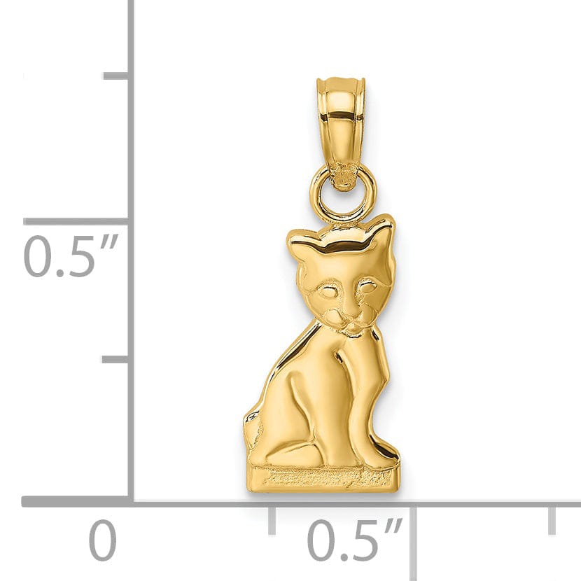 Lovely Rita's Pendants & Charms 14K Yellow Gold Mini Polished Finish Sitting Cat Charm Pendant