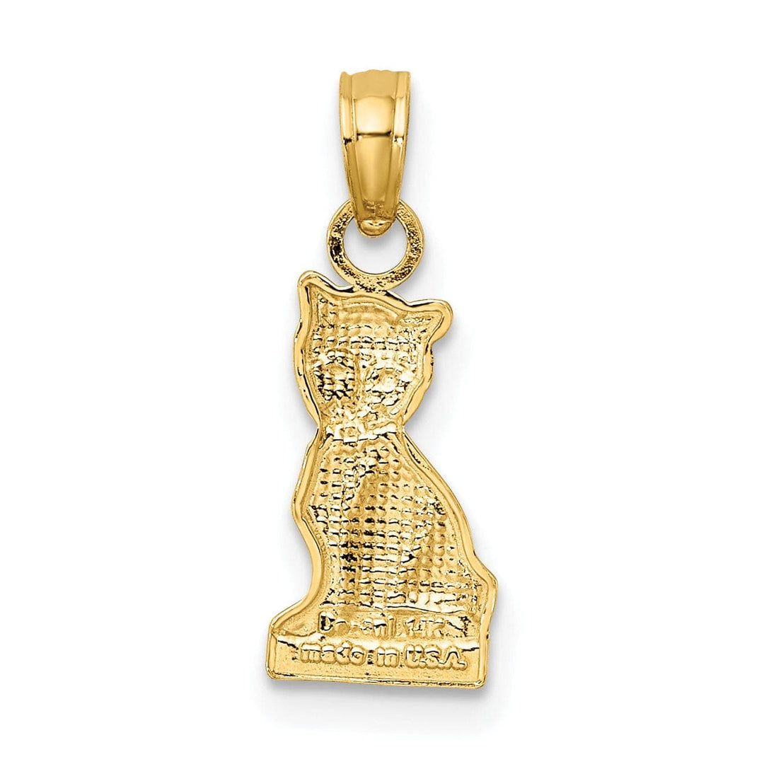 Lovely Rita's Pendants & Charms 14K Yellow Gold Mini Polished Finish Sitting Cat Charm Pendant