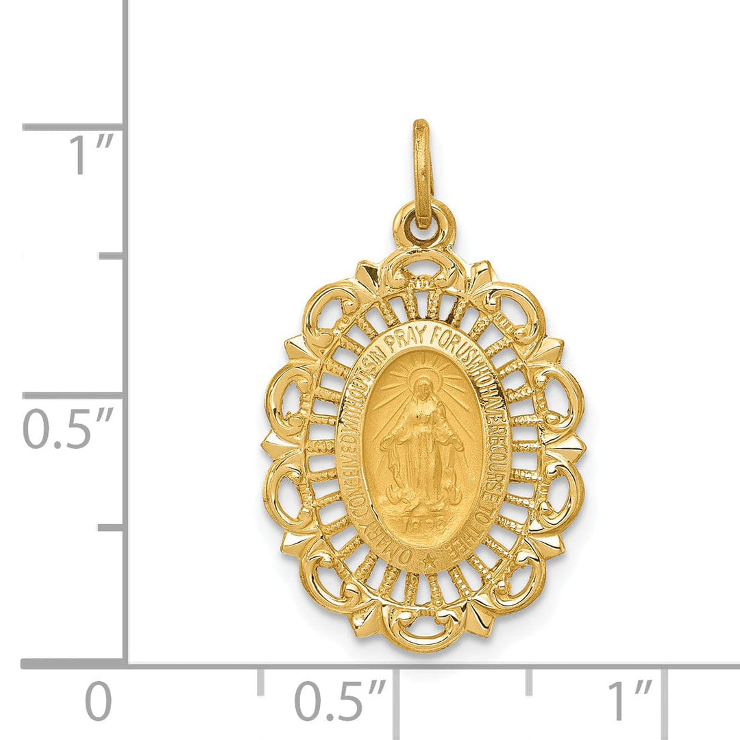 Lovely Rita's Pendants & Charms 14k Yellow Gold Miraculous Medal Charm Pendant