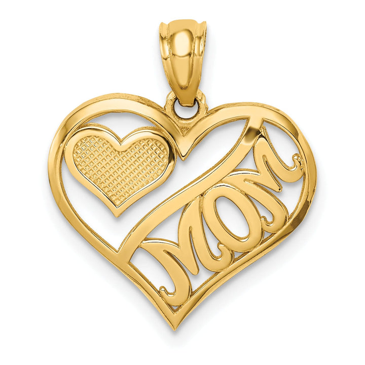 Lovely Rita's Pendants & Charms 14k Yellow Gold Mom and Heart In Heart Pendant