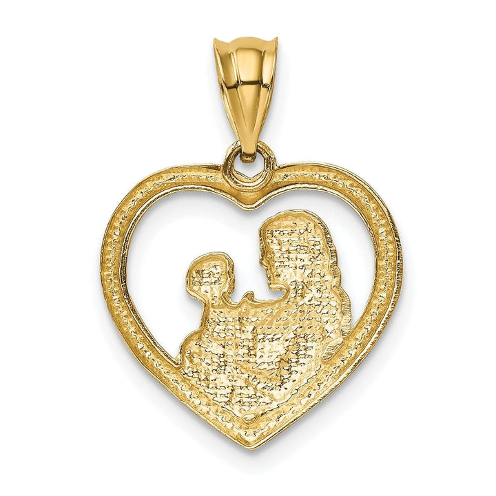 Lovely Rita's Pendants & Charms 14k Yellow Gold Mom Baby Heart Charm Pendant