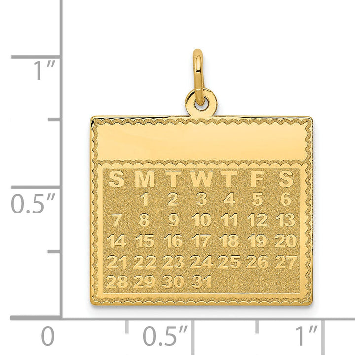 Lovely Rita's Pendants & Charms 14k Yellow Gold Monday First Day Calendar Charm.