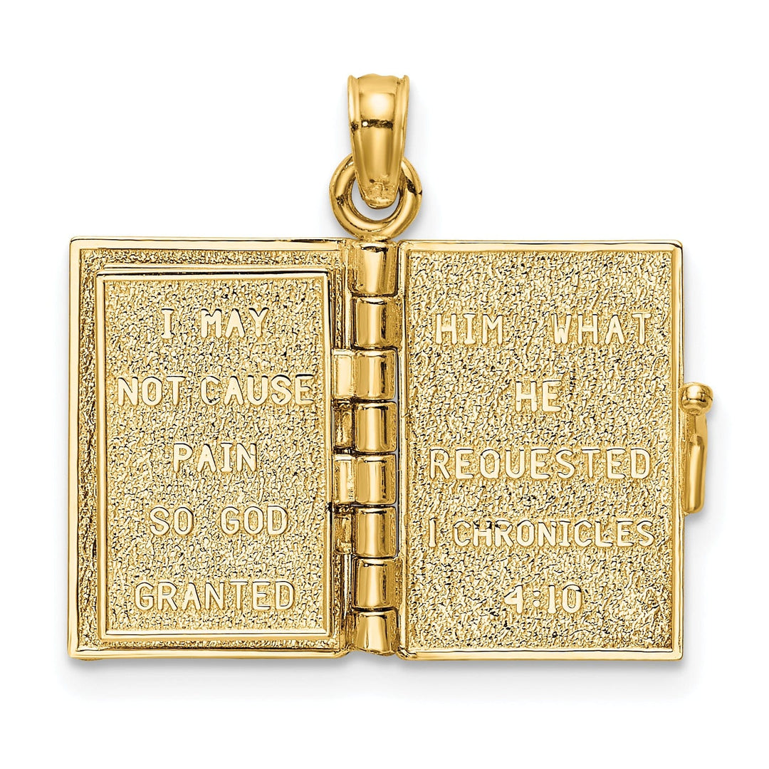 Lovely Rita's Pendants & Charms 14K Yellow Gold Moveable 3-D Lord's Prayer Holy Bible Pendant
