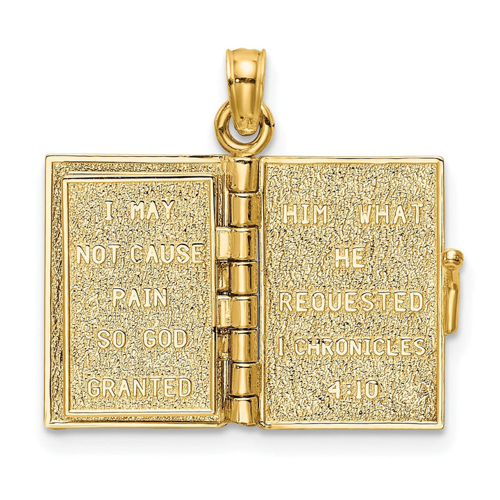 Lovely Rita's Pendants & Charms 14K Yellow Gold Moveable 3-D Lord's Prayer Holy Bible Pendant