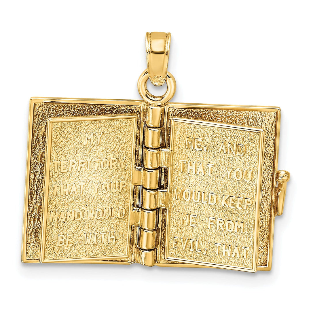 Lovely Rita's Pendants & Charms 14K Yellow Gold Moveable 3-D Lord's Prayer Holy Bible Pendant