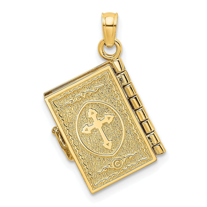 Lovely Rita's Pendants & Charms 14K Yellow Gold Moveable 3-D Lord's Prayer Holy Bible Pendant