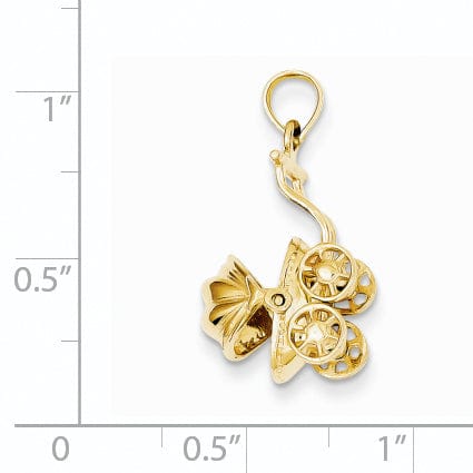 Lovely Rita's Pendants & Charms 14k Yellow Gold Moveable Baby Carriage Pendant