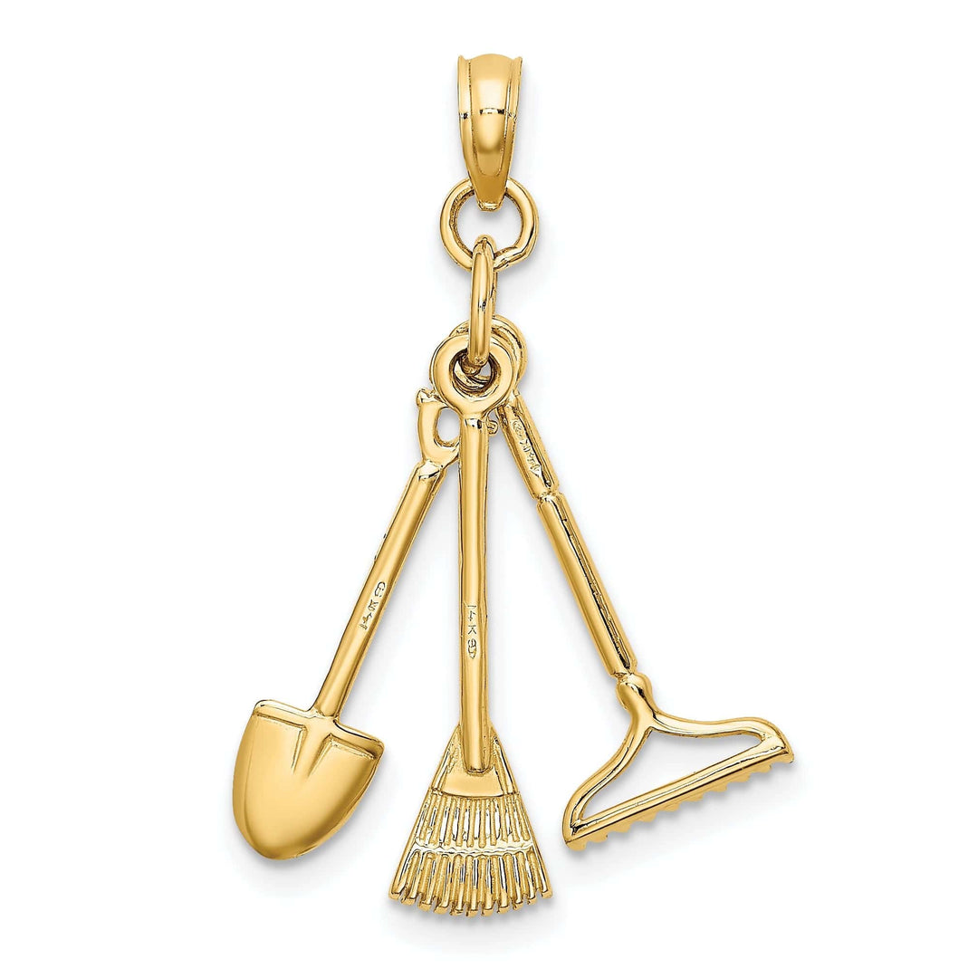 Lovely Rita's Pendants & Charms 14K Yellow Gold Moveable Garden Tools Shovel Pendant