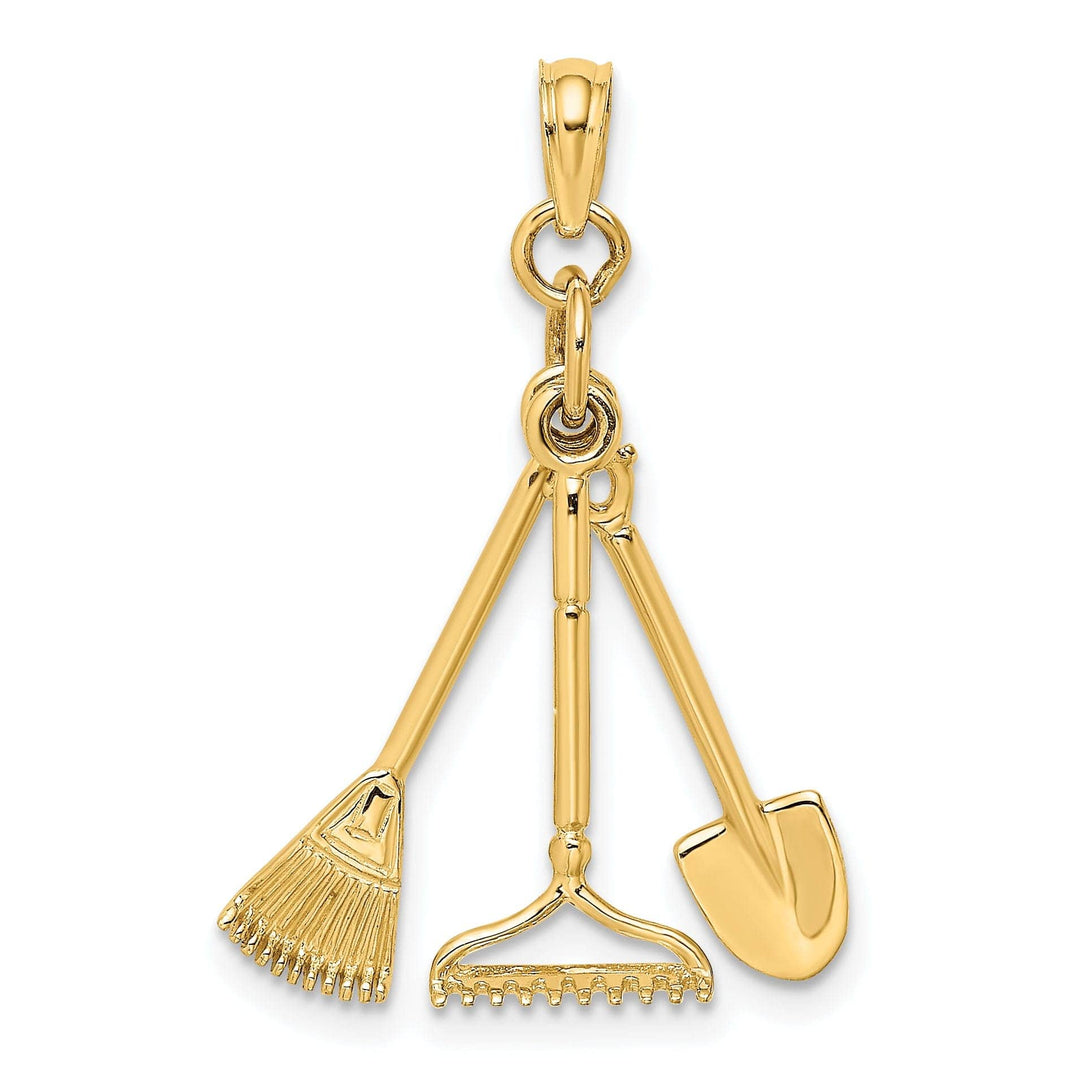 Lovely Rita's Pendants & Charms 14K Yellow Gold Moveable Garden Tools Shovel Pendant