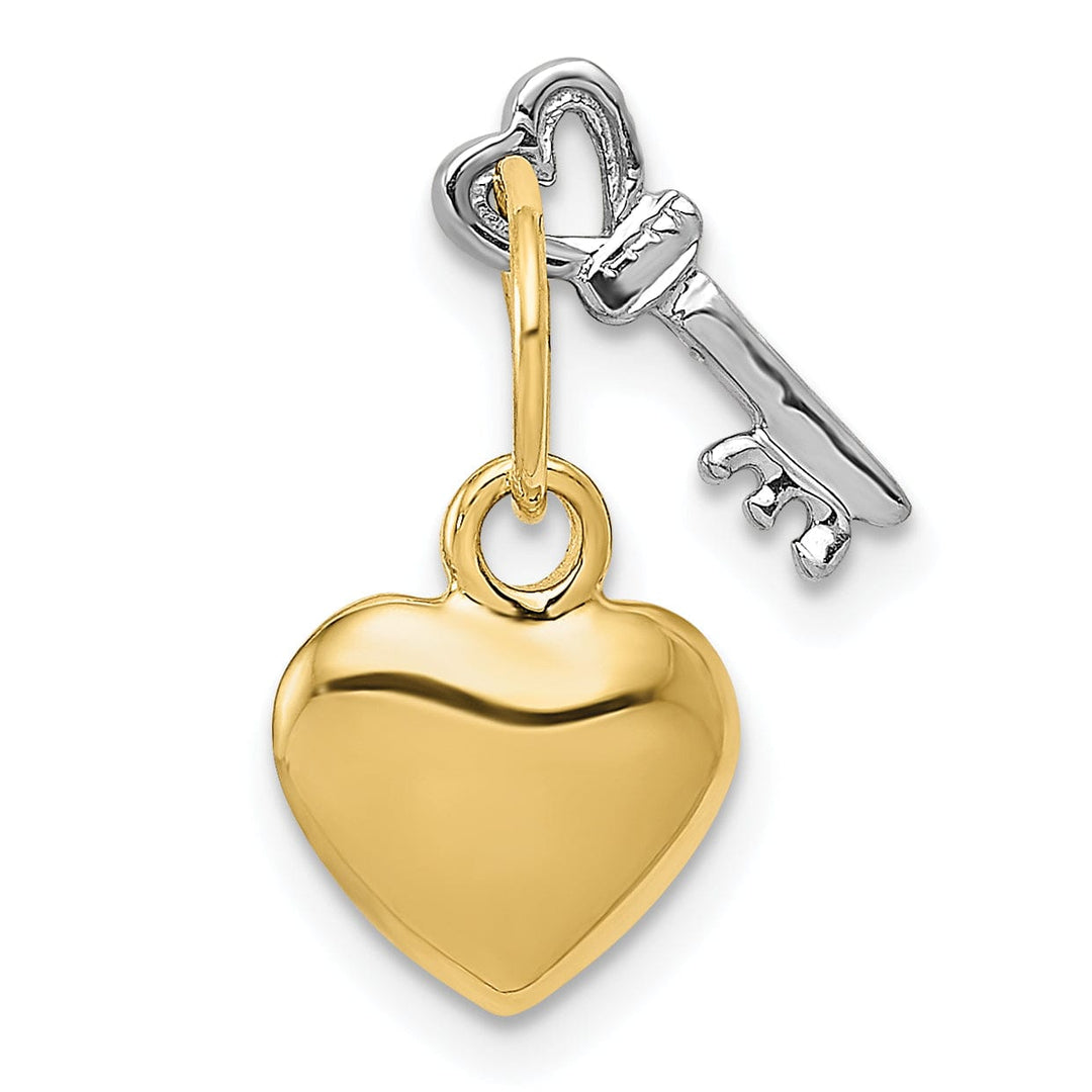 Lovely Rita's Pendants & Charms 14K Yellow Gold Moveable Key and Heart Lock Charm Pendant