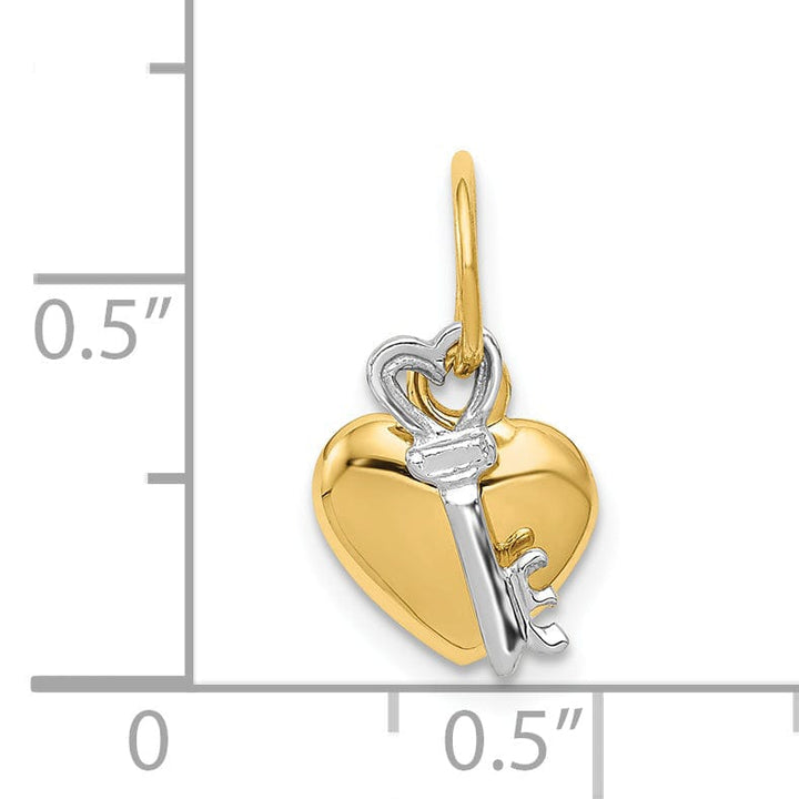 Lovely Rita's Pendants & Charms 14K Yellow Gold Moveable Key and Heart Lock Charm Pendant