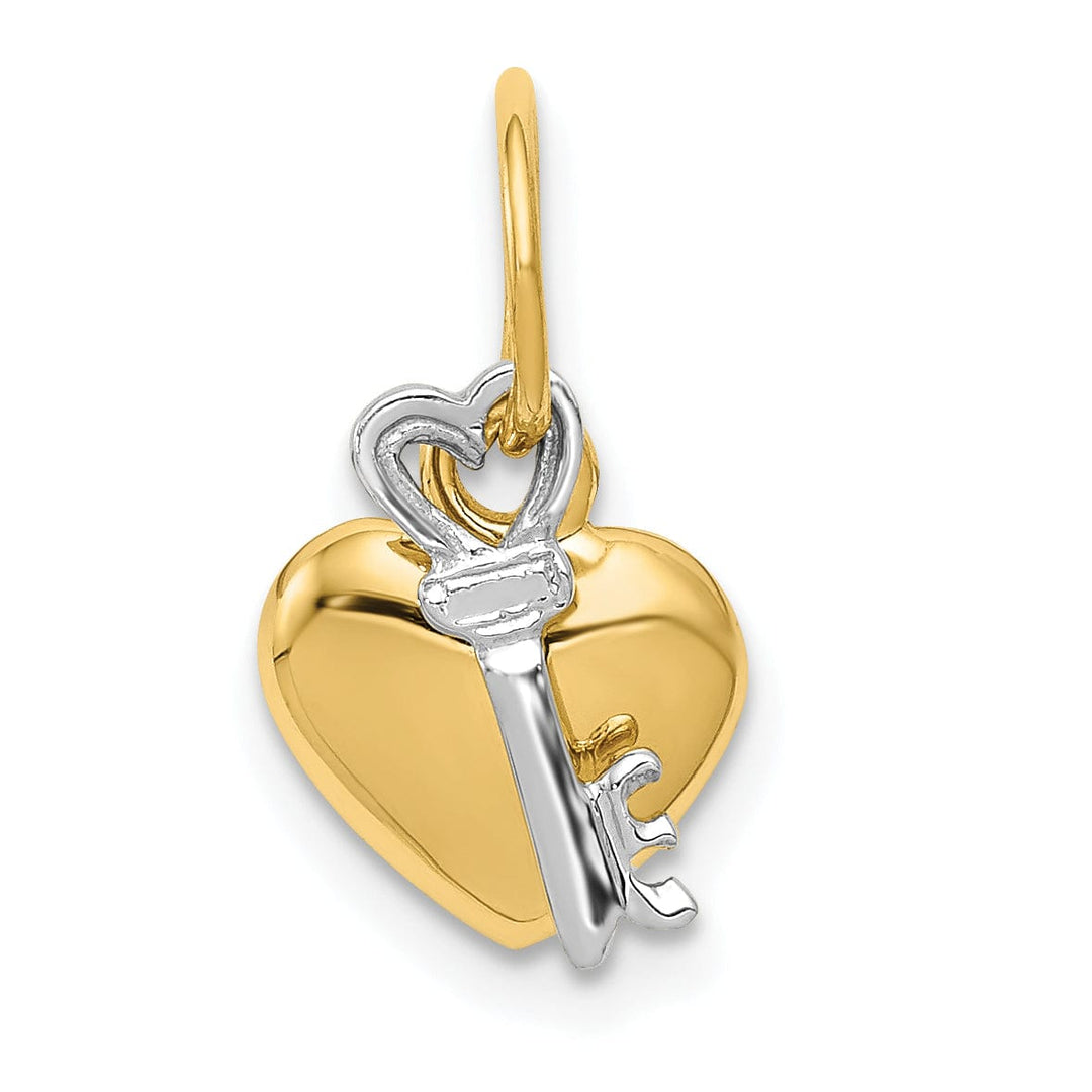 Lovely Rita's Pendants & Charms 14K Yellow Gold Moveable Key and Heart Lock Charm Pendant
