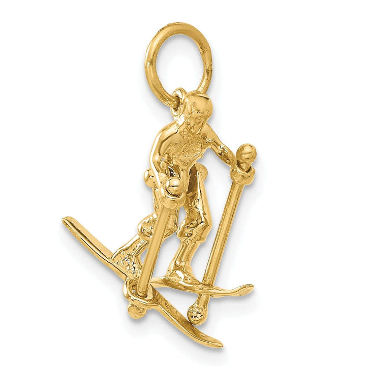 Lovely Rita's Pendants & Charms 14k Yellow Gold Moveable Snow Skier Pendant