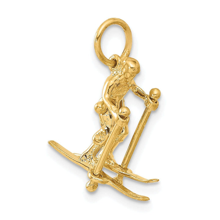 Lovely Rita's Pendants & Charms 14k Yellow Gold Moveable Snow Skier Pendant