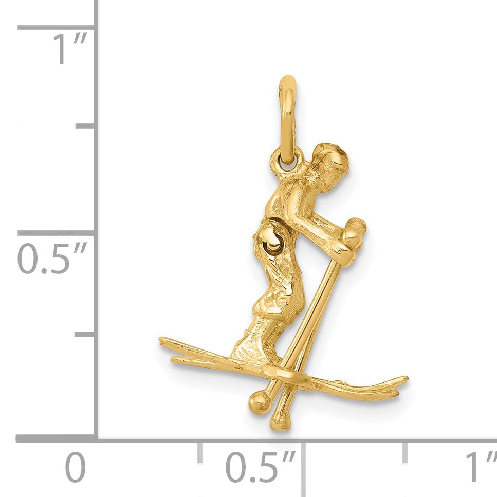 Lovely Rita's Pendants & Charms 14k Yellow Gold Moveable Snow Skier Pendant