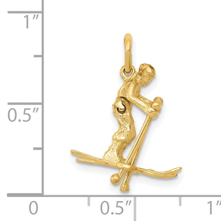Lovely Rita's Pendants & Charms 14k Yellow Gold Moveable Snow Skier Pendant