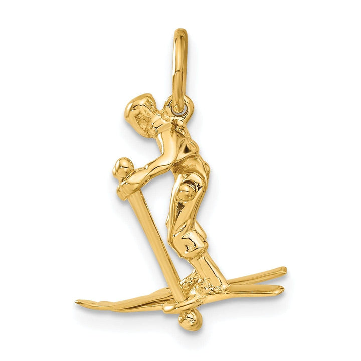 Lovely Rita's Pendants & Charms 14k Yellow Gold Moveable Snow Skier Pendant