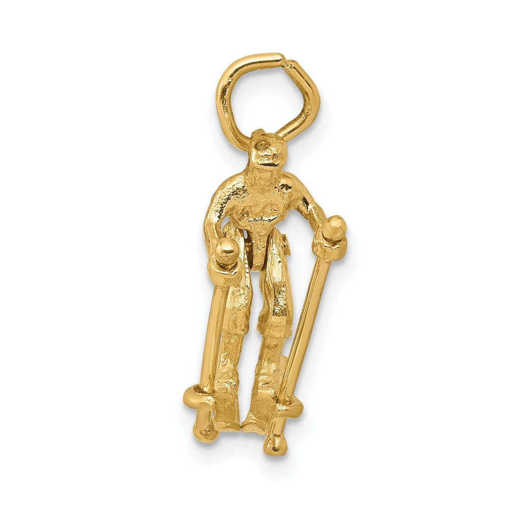 Lovely Rita's Pendants & Charms 14k Yellow Gold Moveable Snow Skier Pendant