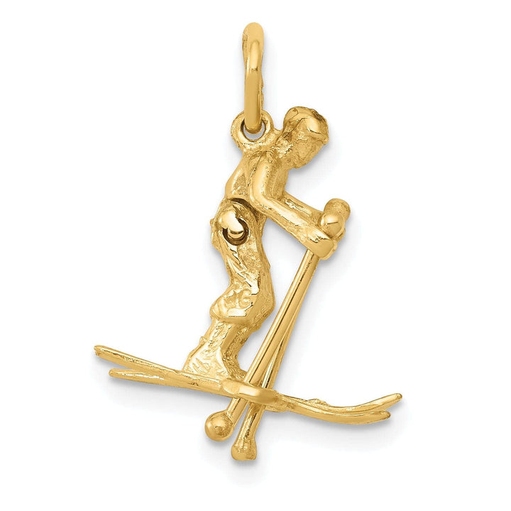 Lovely Rita's Pendants & Charms 14k Yellow Gold Moveable Snow Skier Pendant