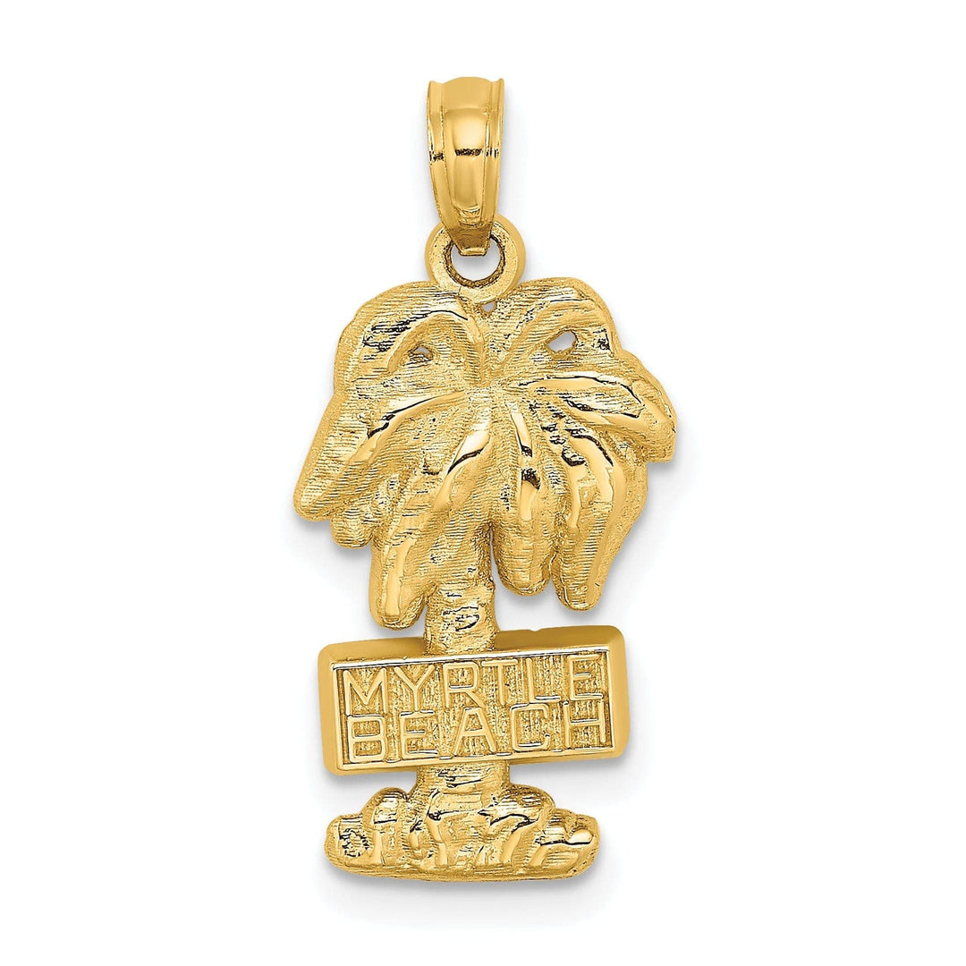 Lovely Rita's Pendants & Charms 14K Yellow Gold MYRTLE BEACH FLORIDA Banner Palm Tree Pendant