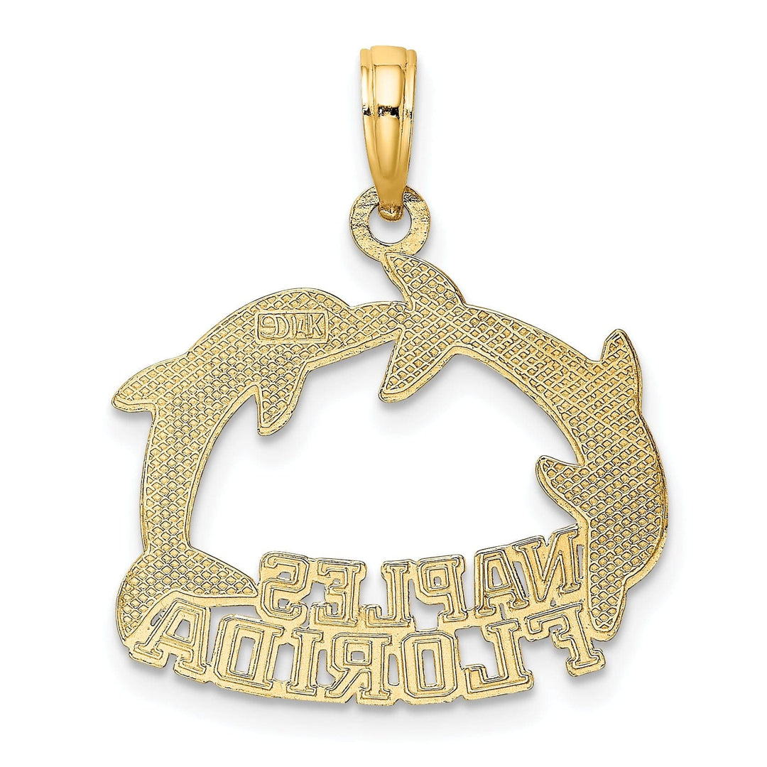 Lovely Rita's Pendants & Charms 14K Yellow Gold NAPLES FLORIDA Jumping Dolphins Pendant