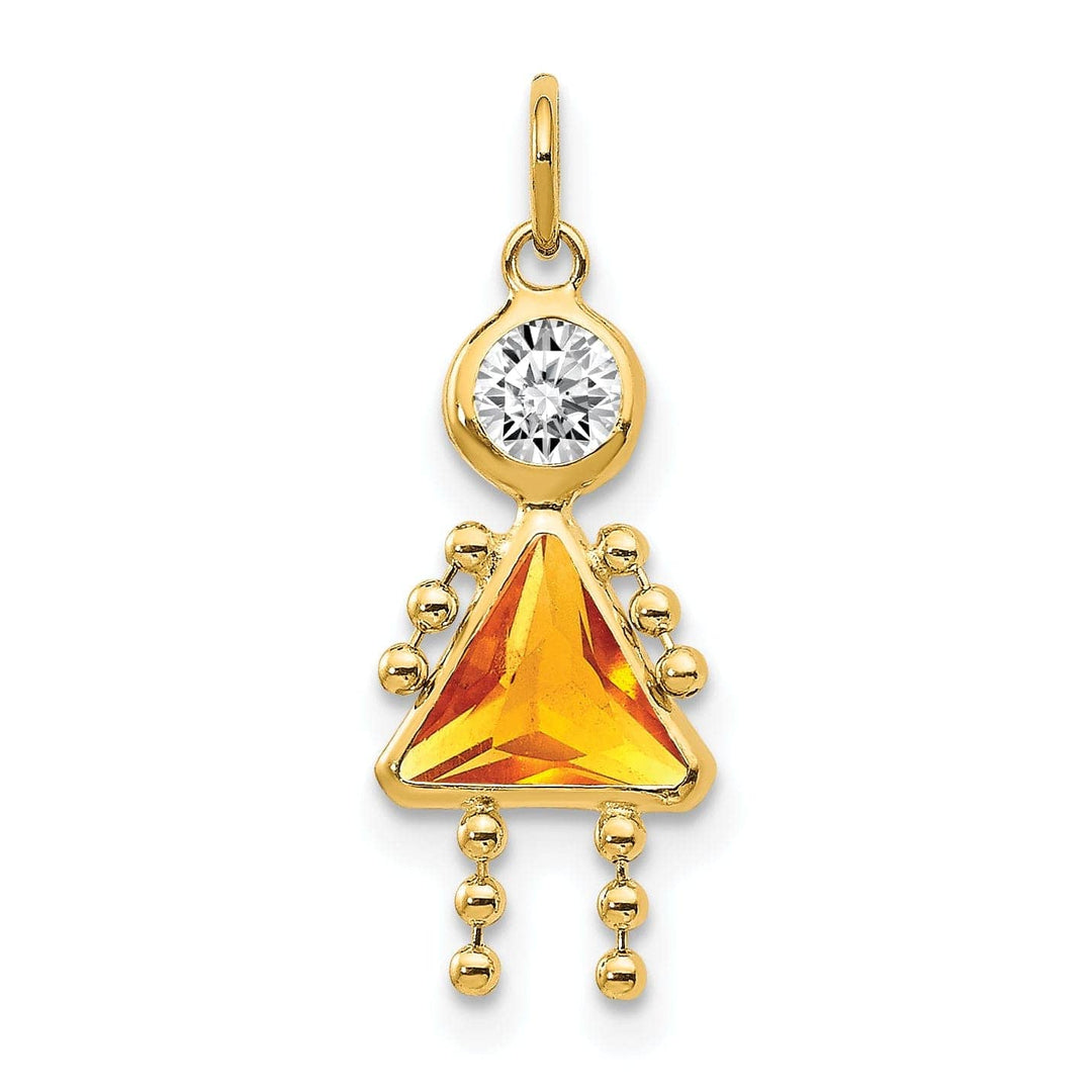 Lovely Rita's Pendants & Charms 14k Yellow Gold November Girl Gemstone Charm