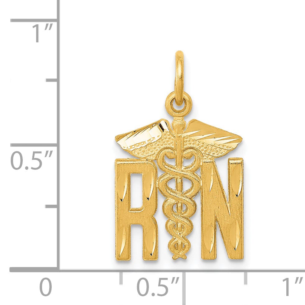 Lovely Rita's Pendants & Charms 14k Yellow Gold Nurse R.N Charm Pendant