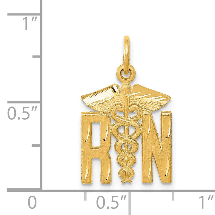 Lovely Rita's Pendants & Charms 14k Yellow Gold Nurse R.N Charm Pendant