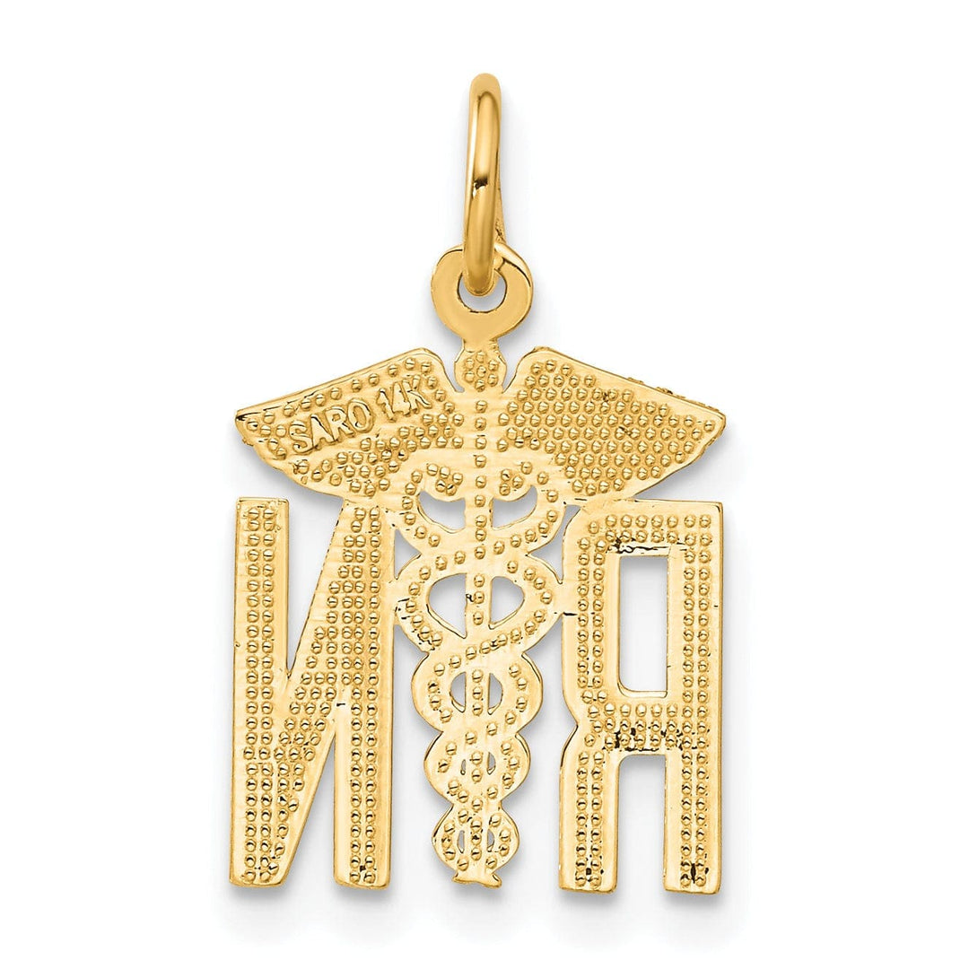 Lovely Rita's Pendants & Charms 14k Yellow Gold Nurse R.N Charm Pendant