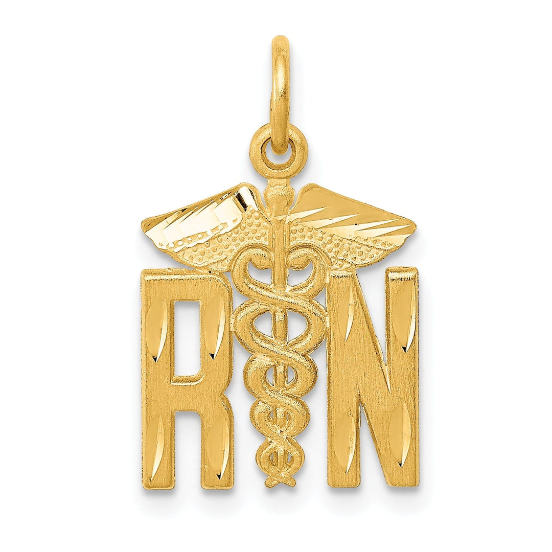 Lovely Rita's Pendants & Charms 14k Yellow Gold Nurse R.N Charm Pendant