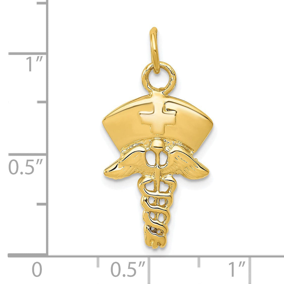 Lovely Rita's Pendants & Charms 14k Yellow Gold Nurse Symbol Charm Pendant