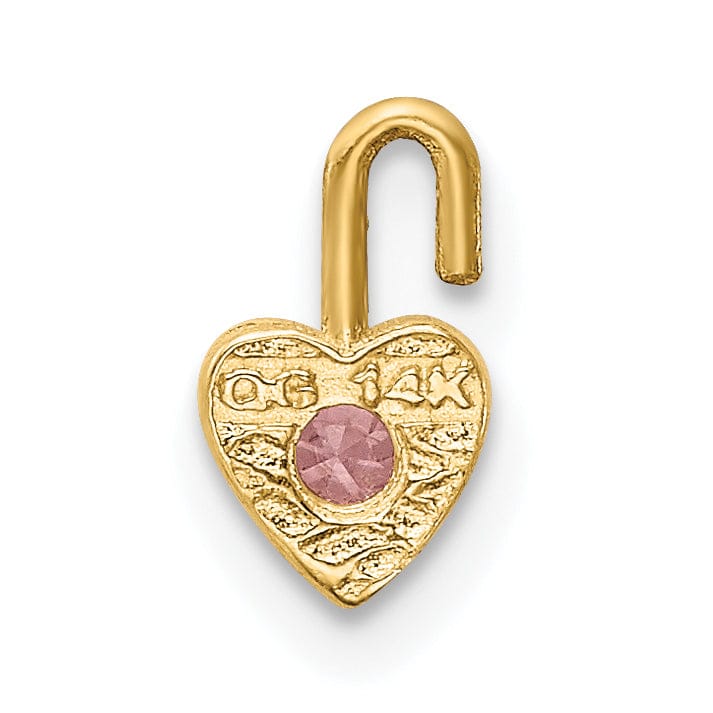 Lovely Rita's Pendants & Charms 14k Yellow Gold October Birthstone Heart Charm