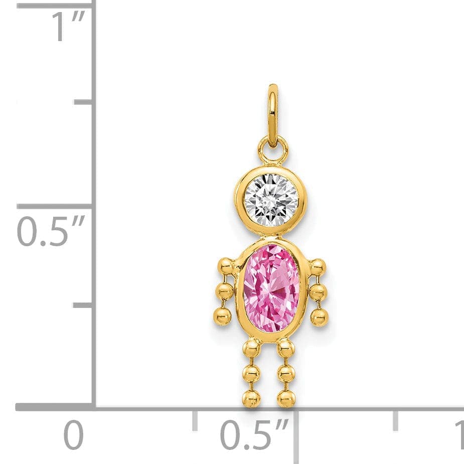 Lovely Rita's Pendants & Charms 14k Yellow Gold October Boy Gemstone Charm