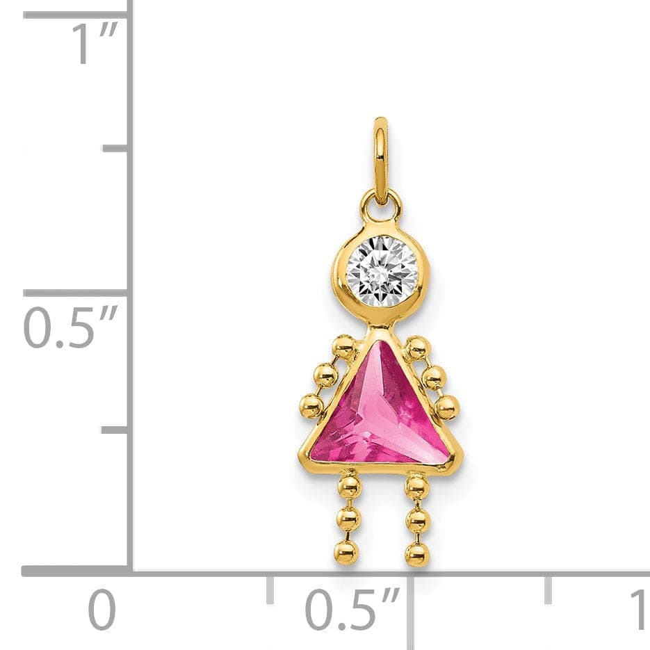 Lovely Rita's Pendants & Charms 14k Yellow Gold October Girl Gemstone Charm