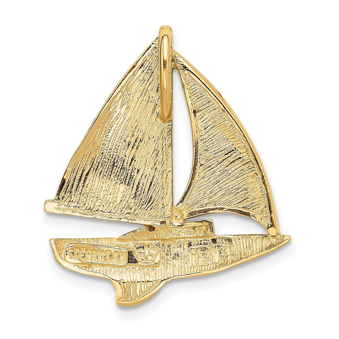 Lovely Rita's Pendants & Charms 14k Yellow Gold Opal Sailboat Slide Pendant