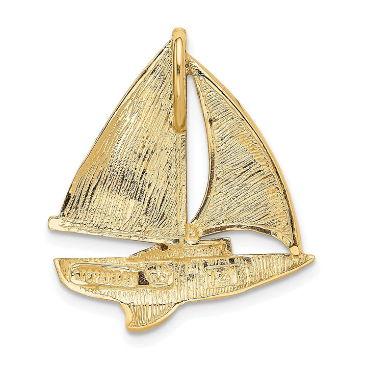 Lovely Rita's Pendants & Charms 14k Yellow Gold Opal Sailboat Slide Pendant