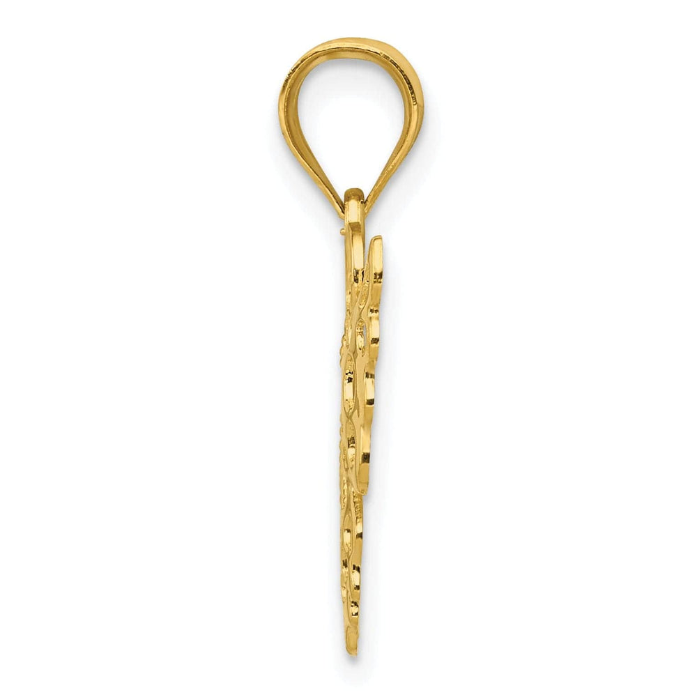 Lovely Rita's Pendants & Charms 14k Yellow Gold Open Back Casted Solid Polished Finish Butterfly Charm Pendant