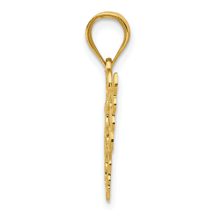 Lovely Rita's Pendants & Charms 14k Yellow Gold Open Back Casted Solid Polished Finish Butterfly Charm Pendant