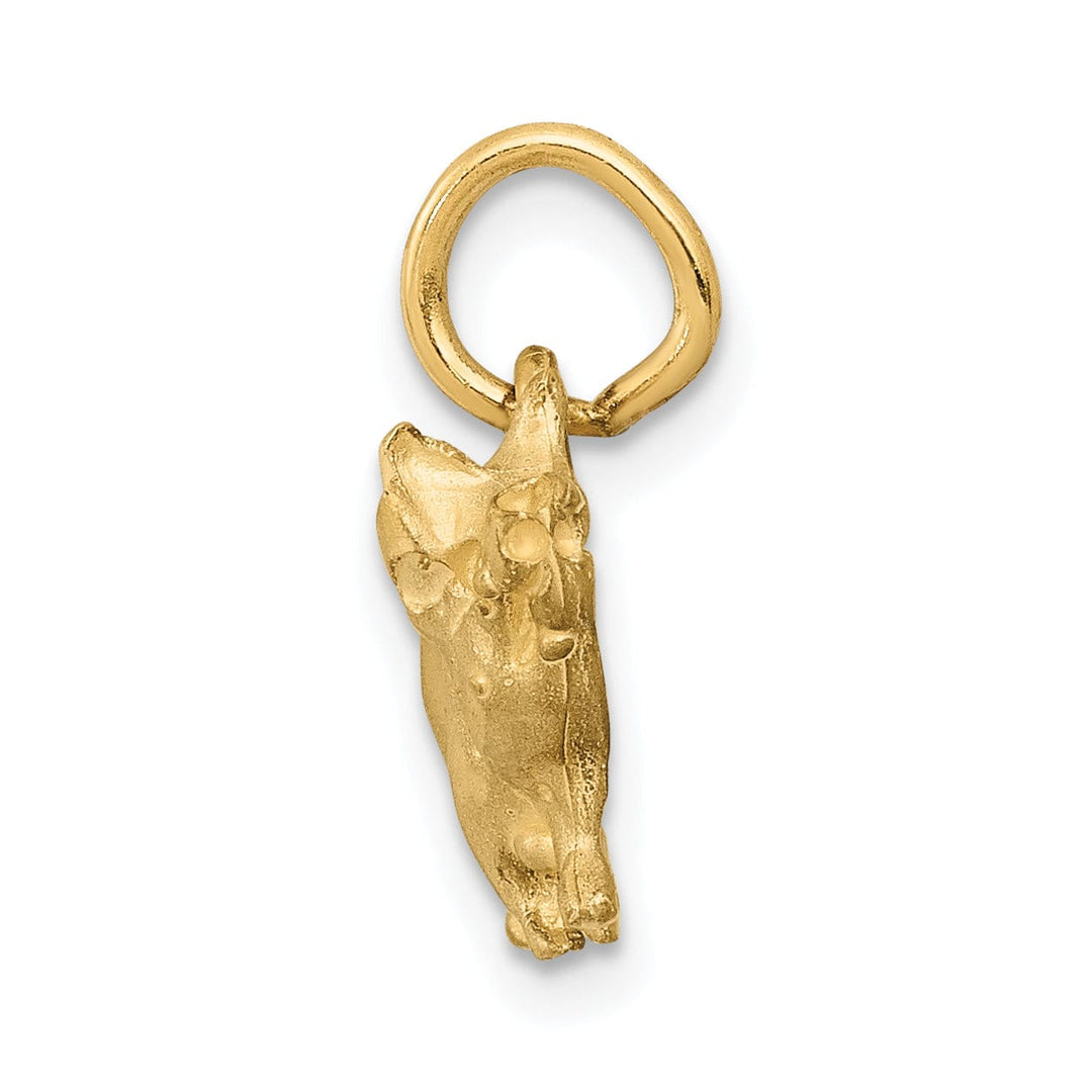 Lovely Rita's Pendants & Charms 14k Yellow Gold Open Back Diamond Cut Brushed Finish Pig Charm Pendant