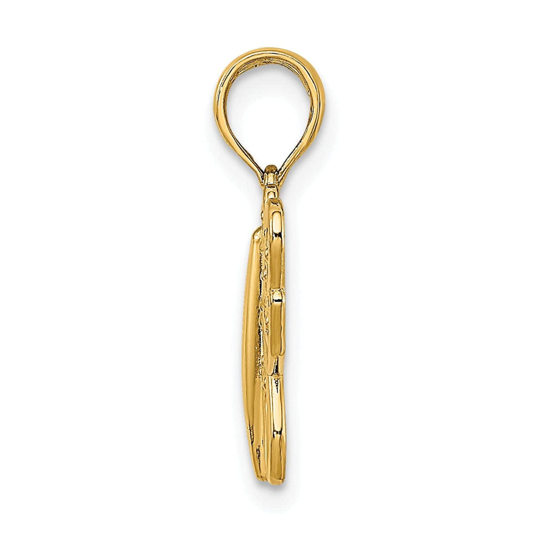 Lovely Rita's Pendants & Charms 14K Yellow Gold Open Back Filigree Solid Polished Finish Butterfly Charm Pendant