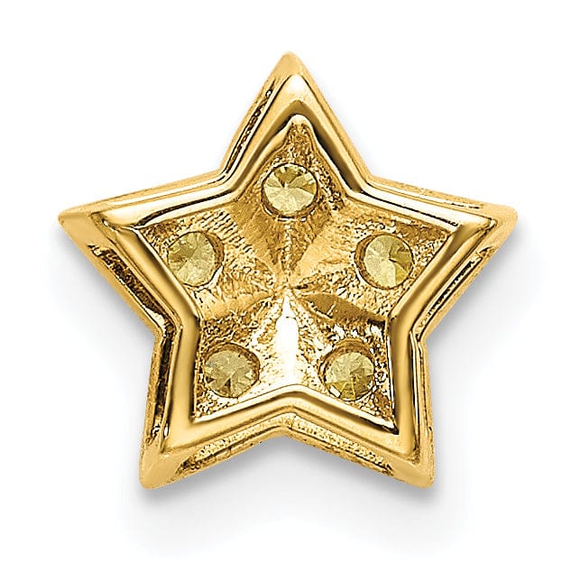 Lovely Rita's Pendants & Charms 14k Yellow Gold Open Back Polished Finish 0.1CT Sapphire Stone Star Chain Slide Pendant will not fit omega chain