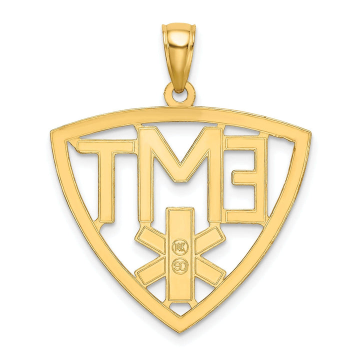 Lovely Rita's Pendants & Charms 14k Yellow Gold Open Back Polished Finish Emergency Medical Technician Charm Pendant