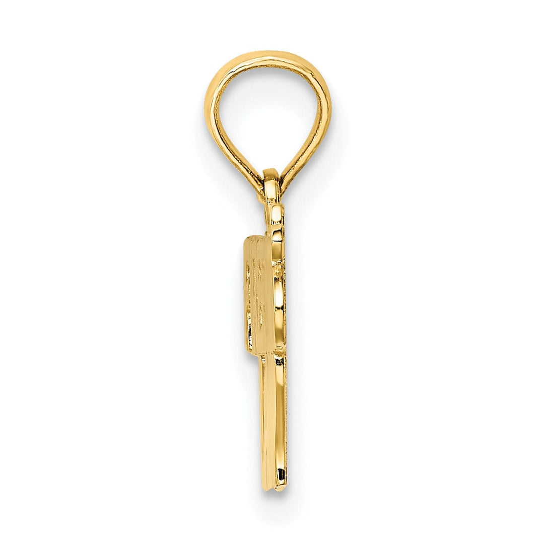 Lovely Rita's Pendants & Charms 14k Yellow Gold Open Back Polished Finish FIREFIGHTER'S LADY Charm Pendant